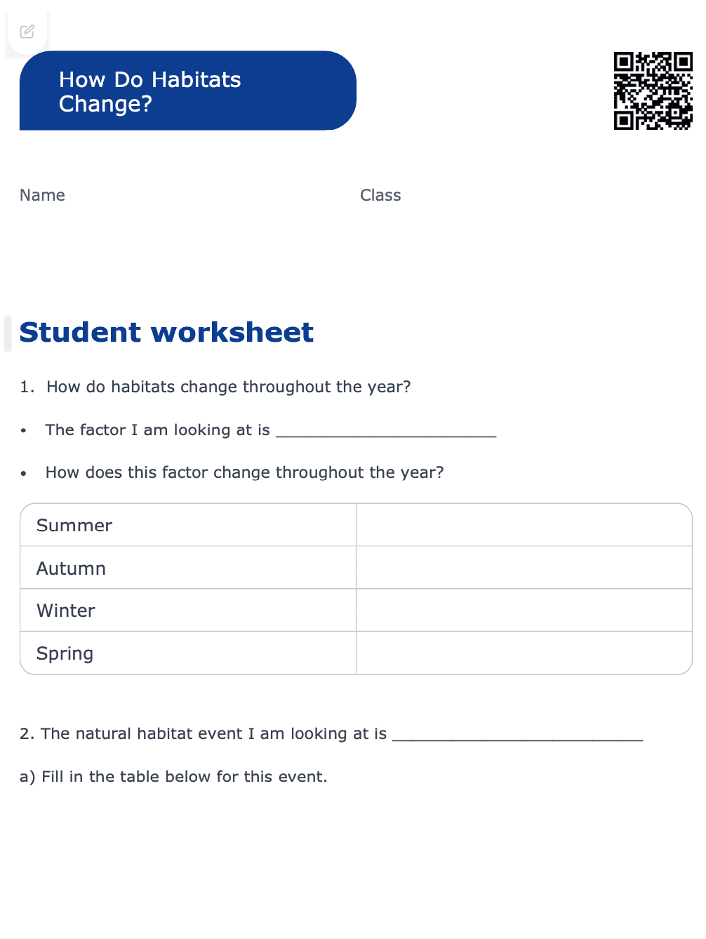 Sample Worksheet