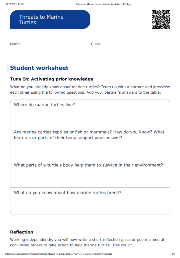 Sample Worksheet