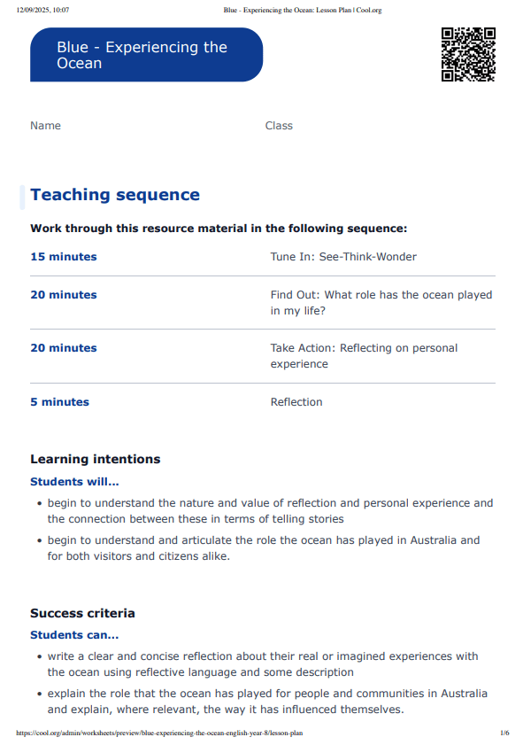 Sample Worksheet
