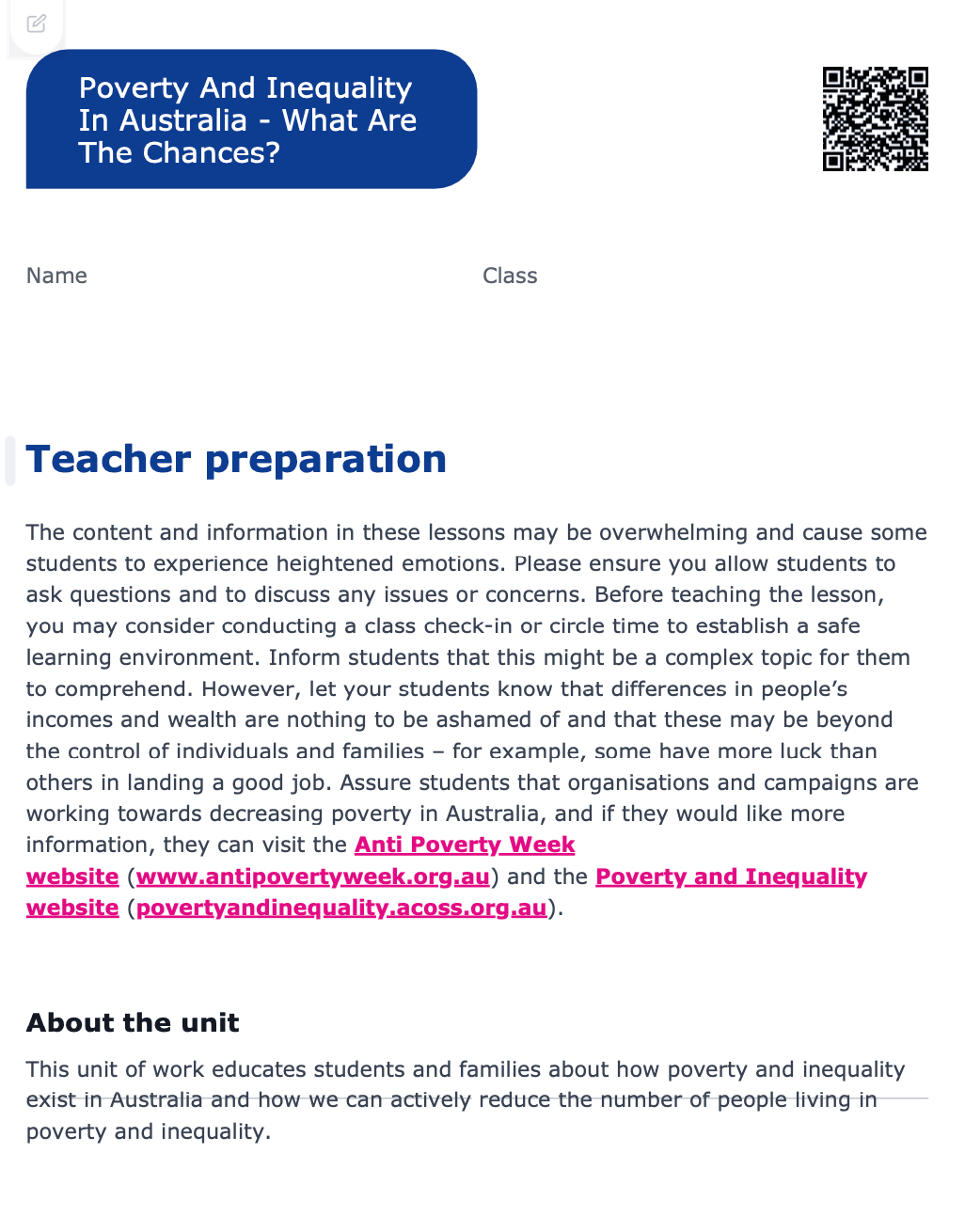Sample Worksheet
