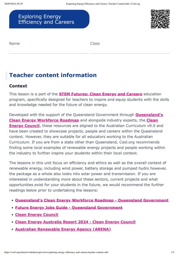 Sample Worksheet