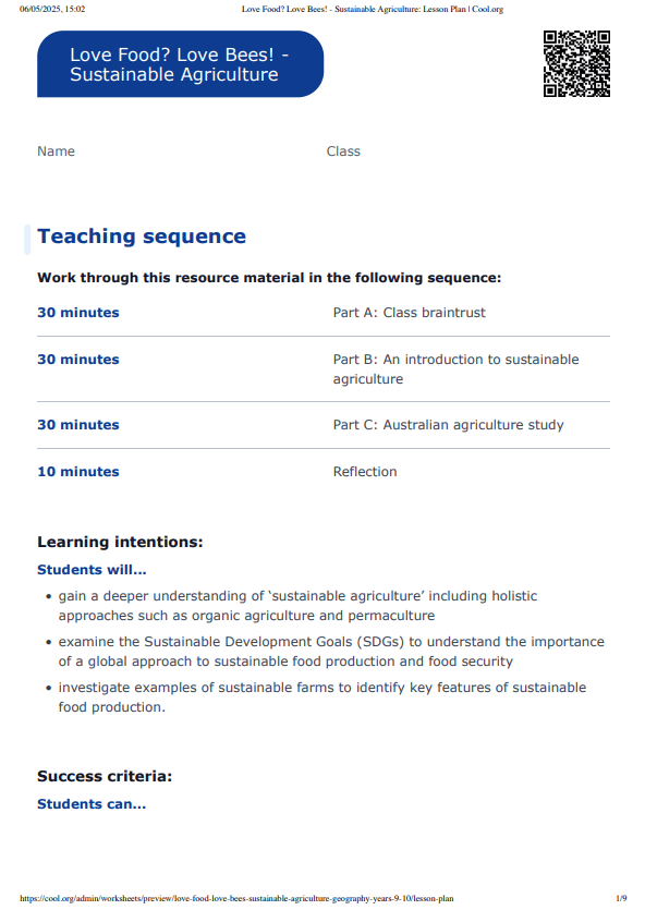 Sample Worksheet