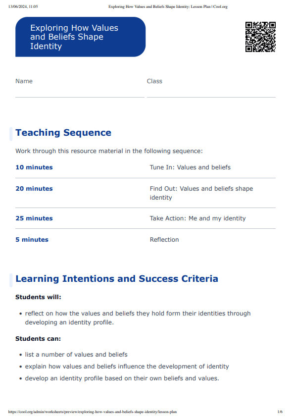 Sample Worksheet