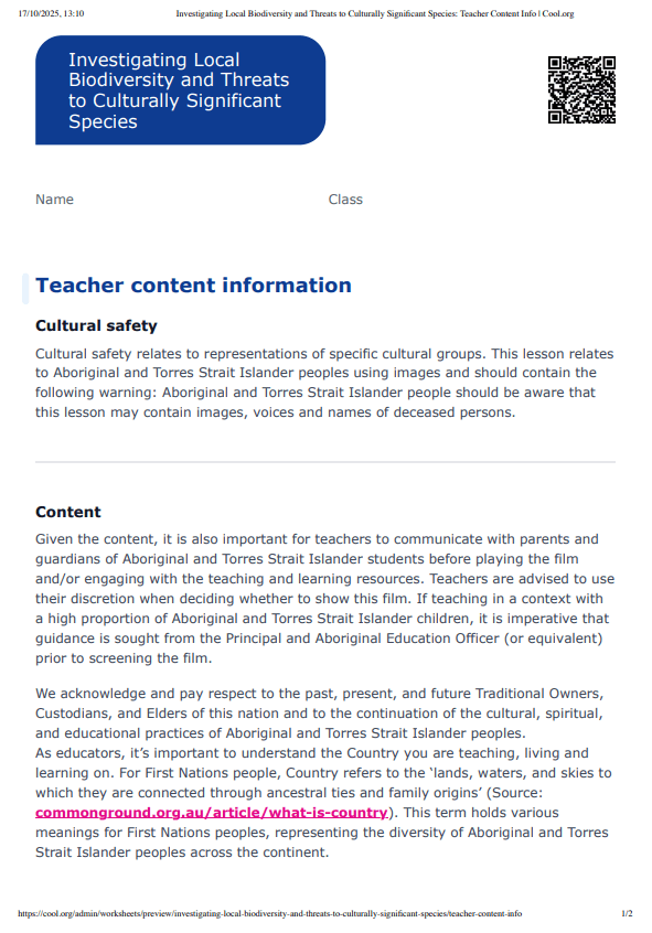 Sample Worksheet