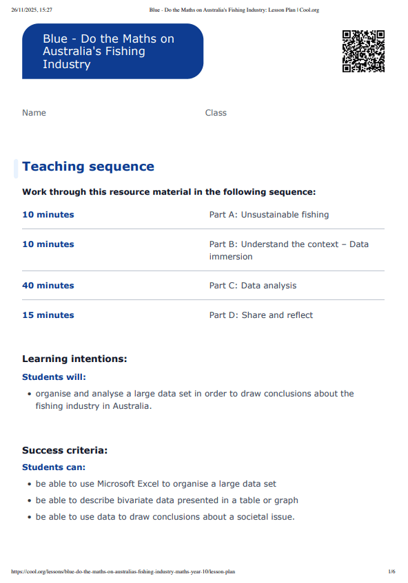 Sample Worksheet
