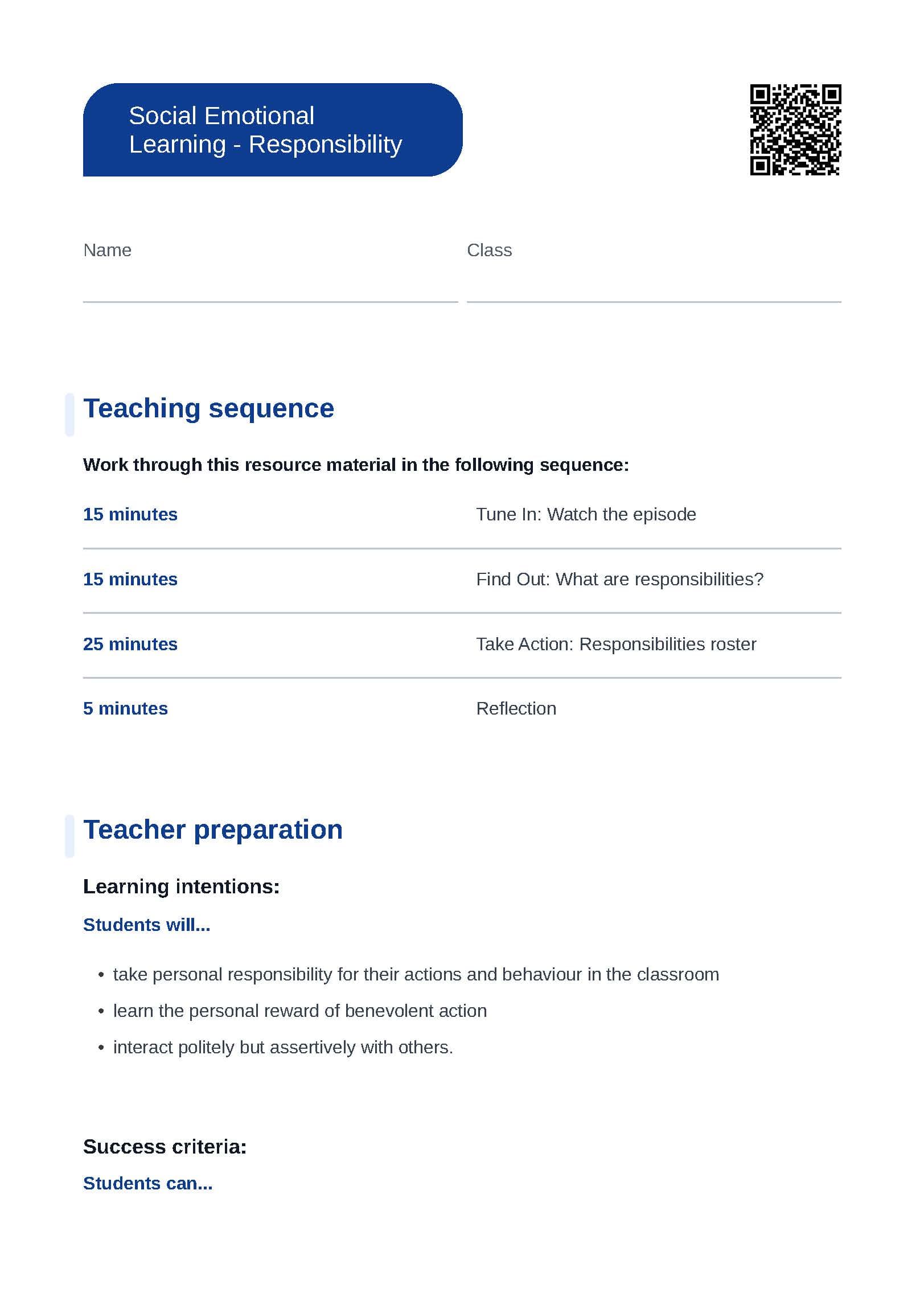 Sample Worksheet