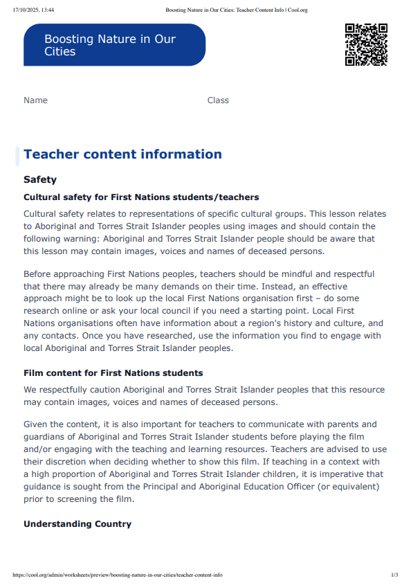 Sample Worksheet