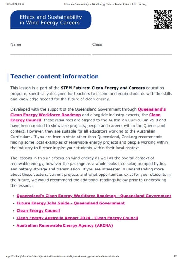 Sample Worksheet