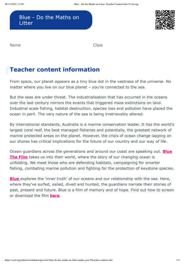 Sample Worksheet