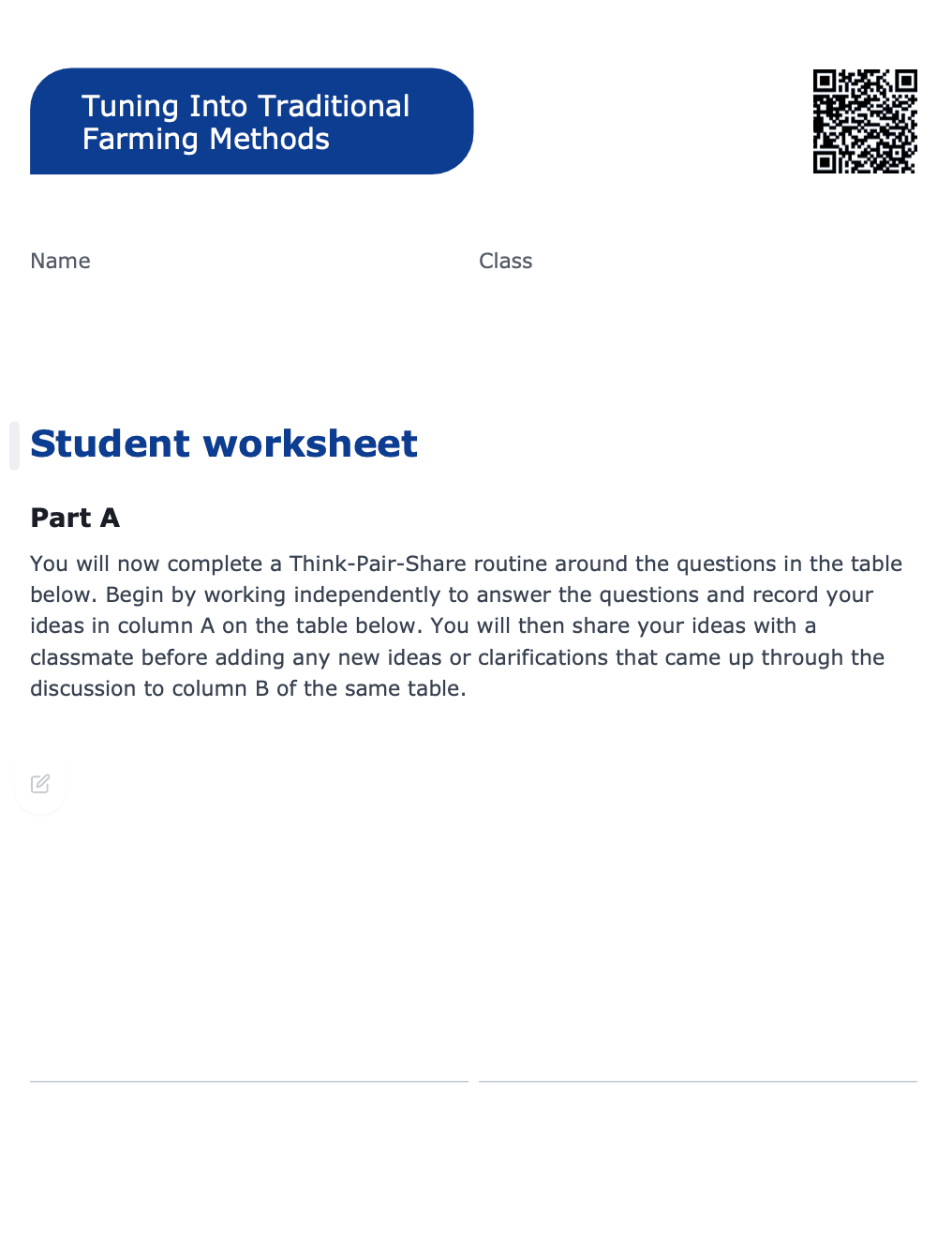 Sample Worksheet