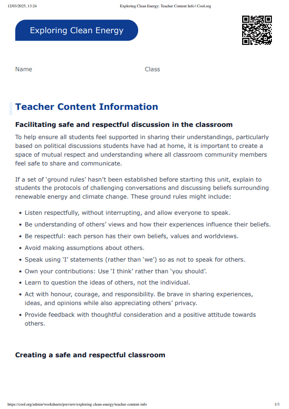 Sample Worksheet