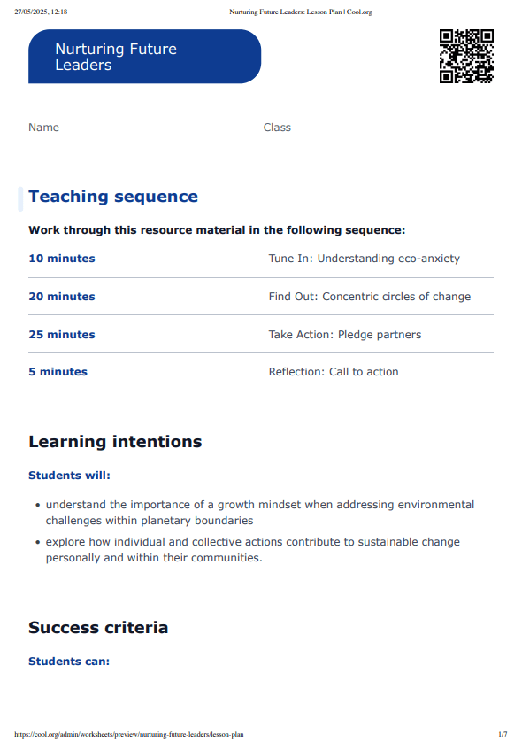 Sample Worksheet
