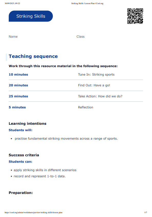 Sample Worksheet