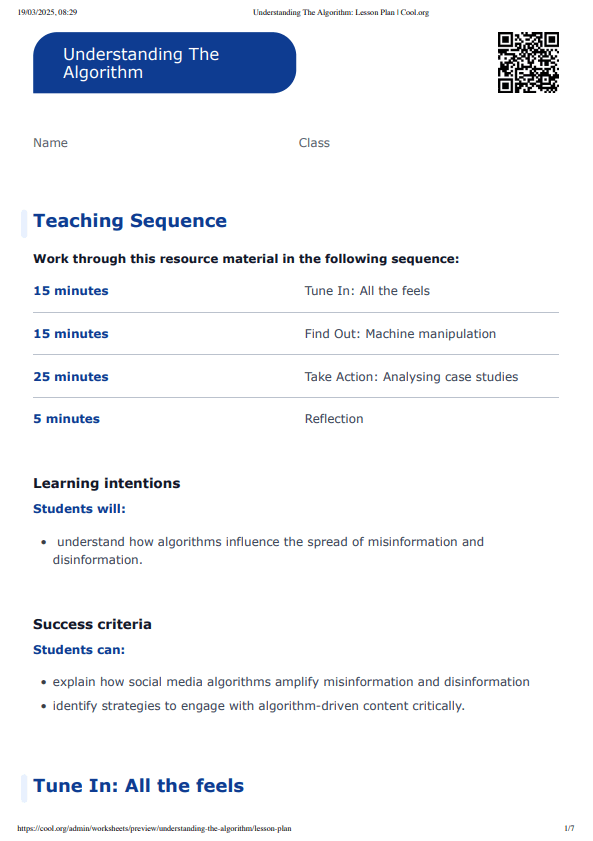 Sample Worksheet