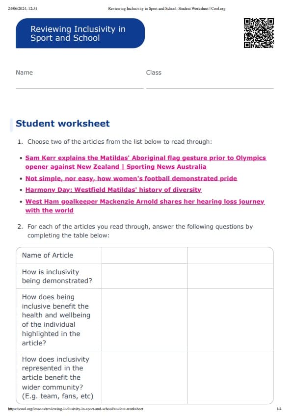 Sample Worksheet