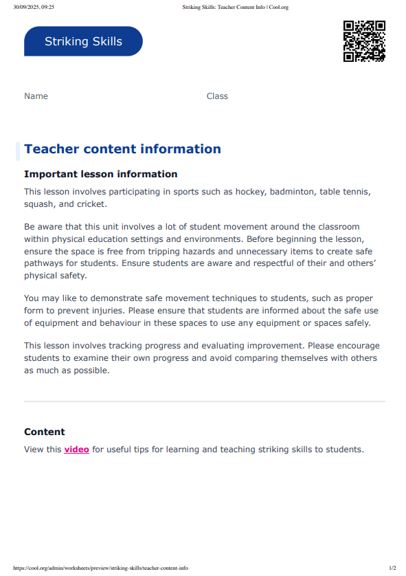 Sample Worksheet