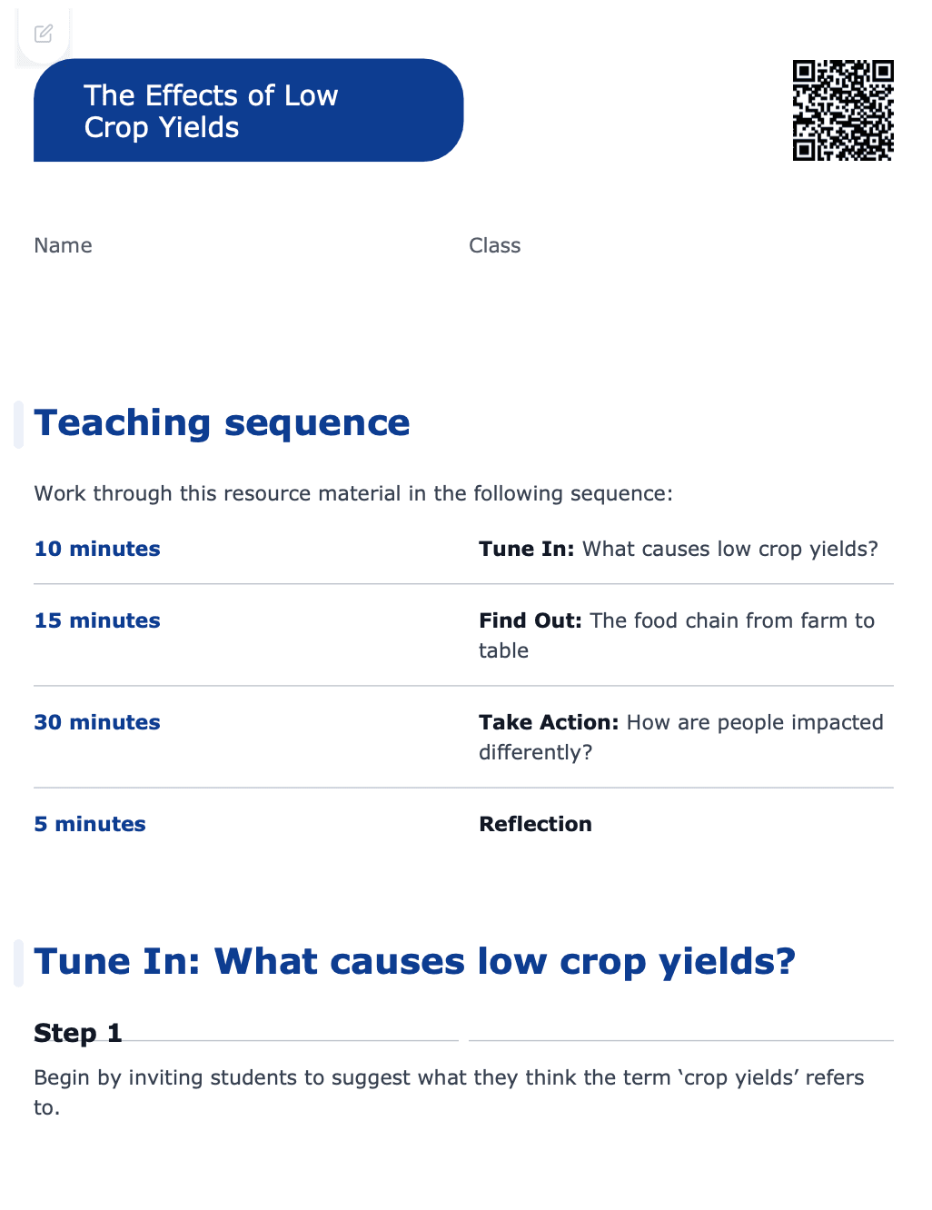 Sample Worksheet