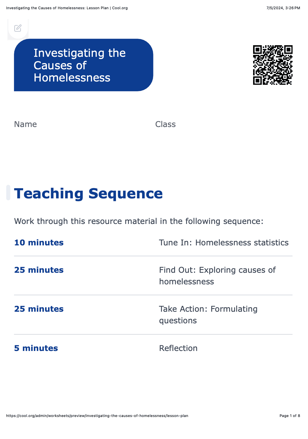 Sample Worksheet