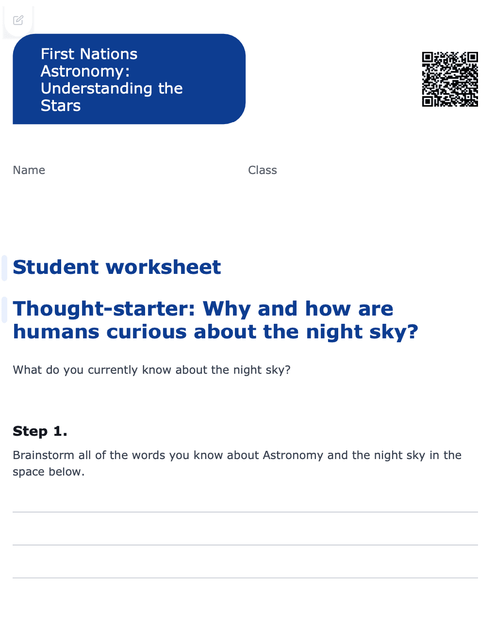 Sample Worksheet