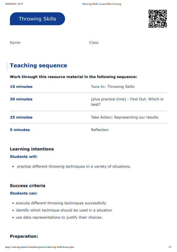 Sample Worksheet