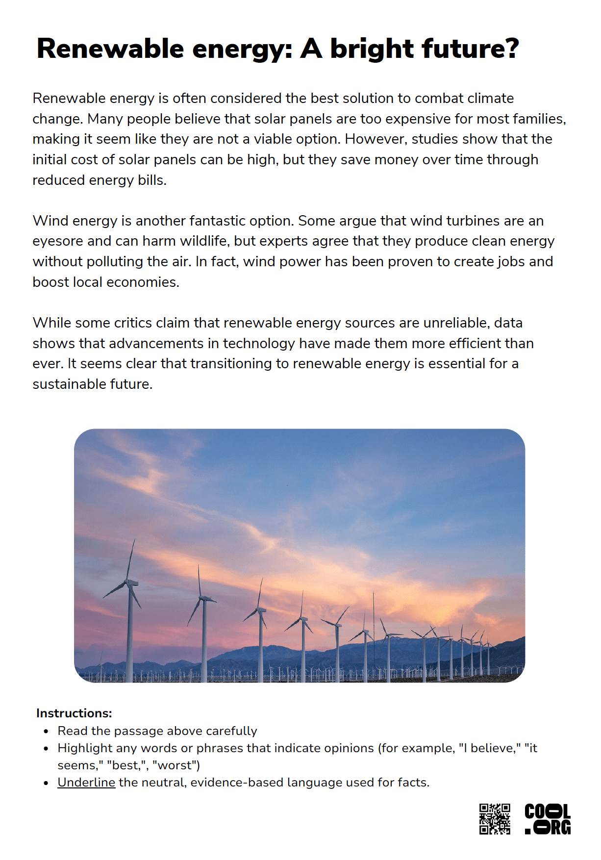 Sample Worksheet