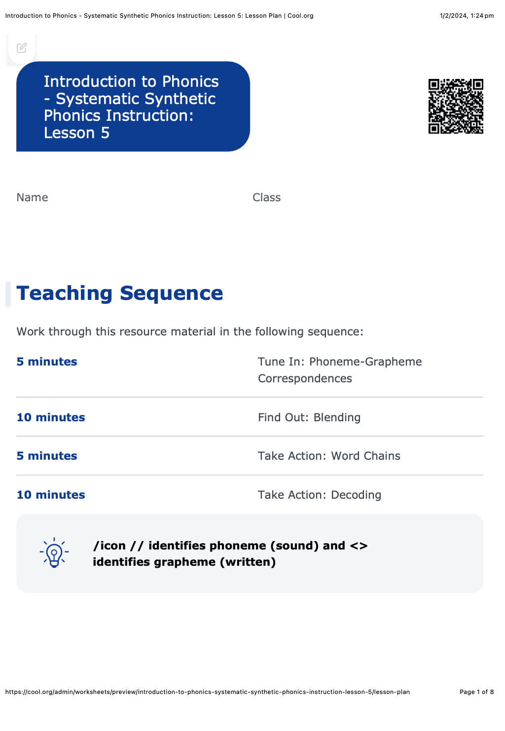 Sample Worksheet