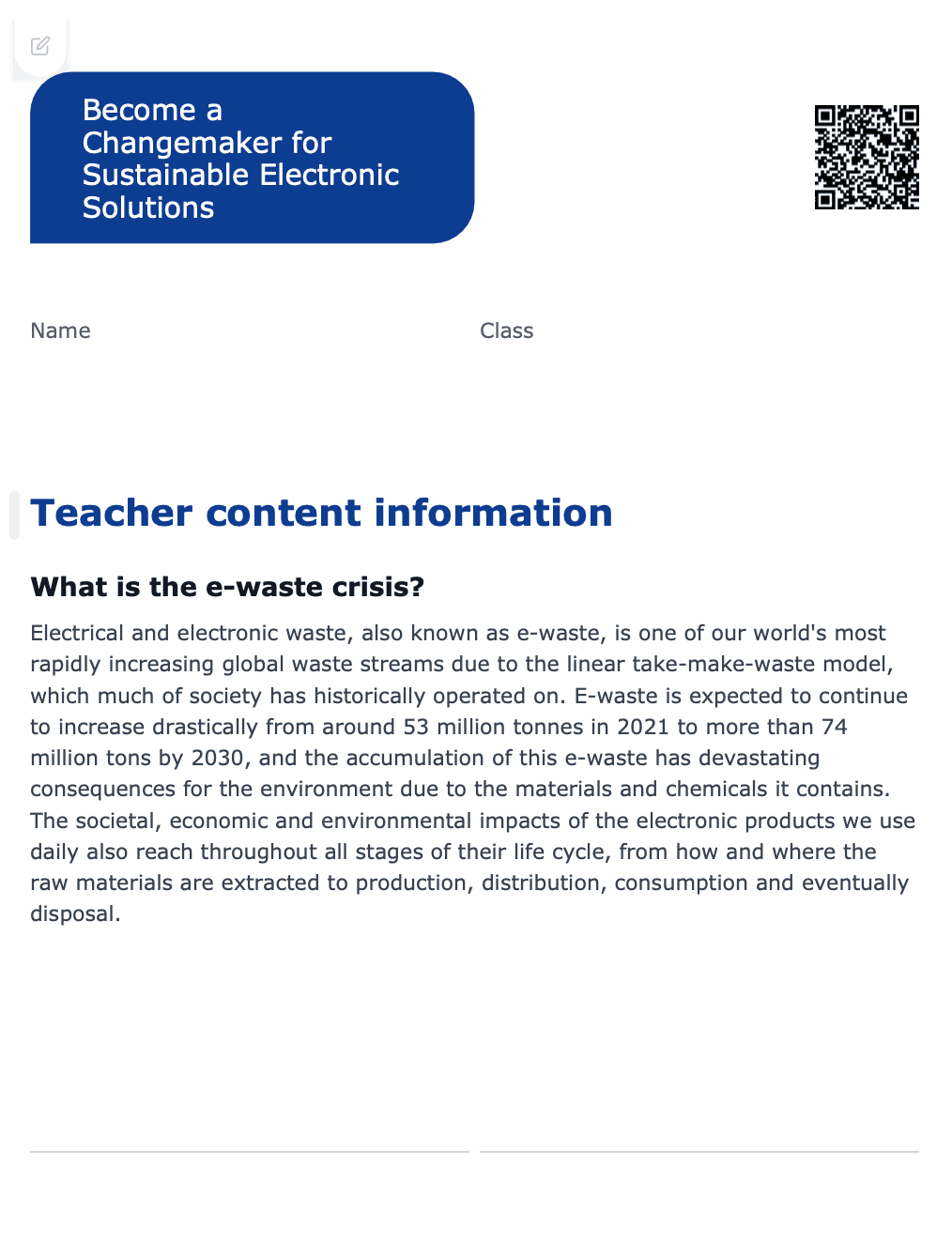 Sample Worksheet
