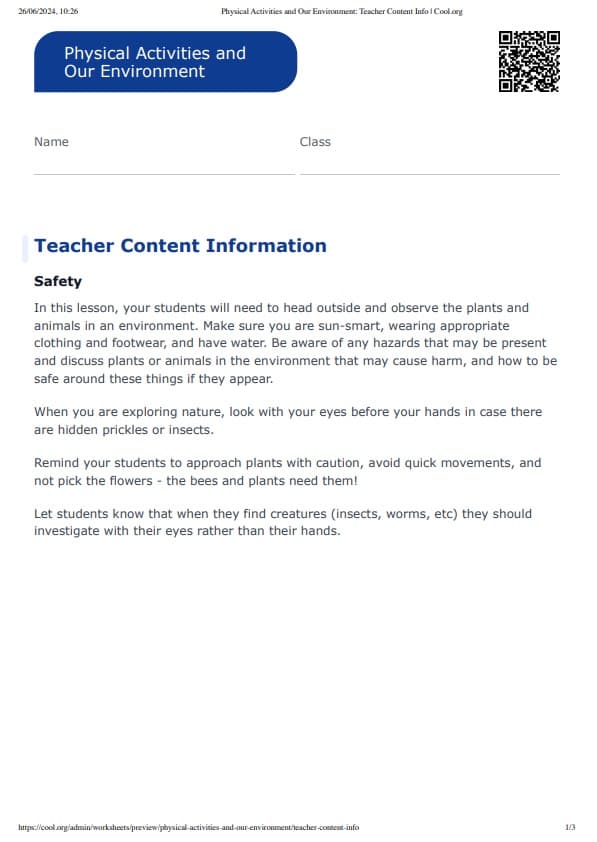 Sample Worksheet