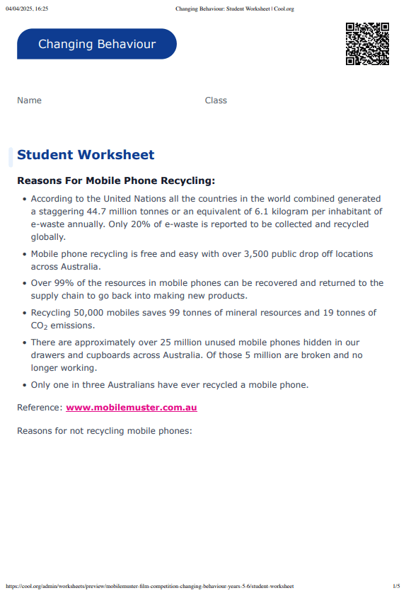 Sample Worksheet