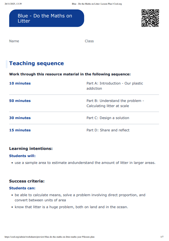 Sample Worksheet