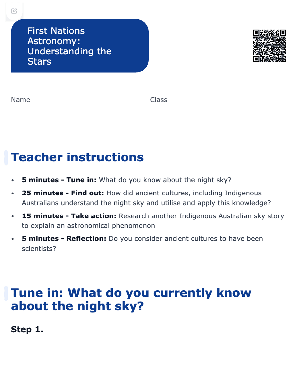 Sample Worksheet