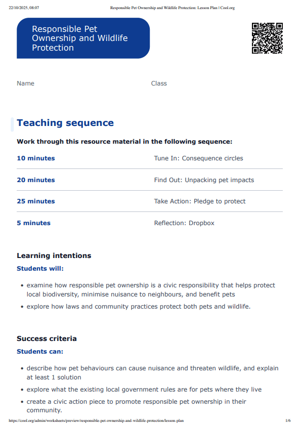 Sample Worksheet