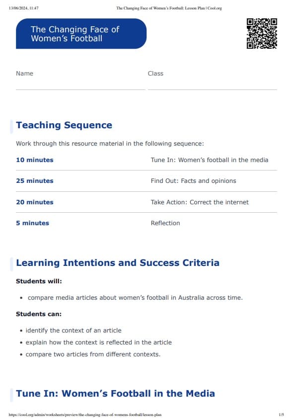 Sample Worksheet