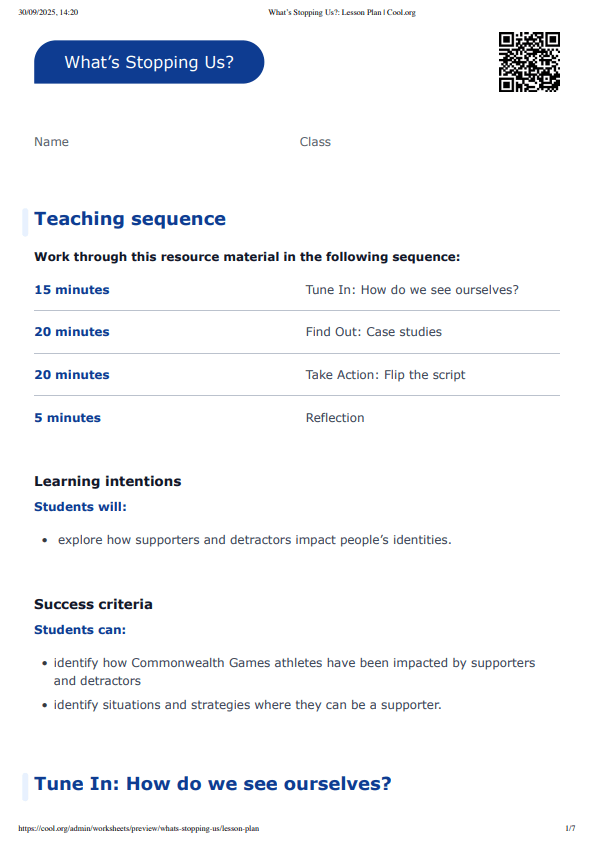 Sample Worksheet