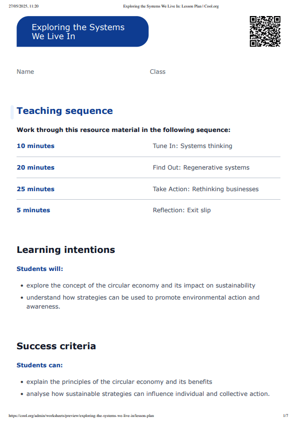 Sample Worksheet