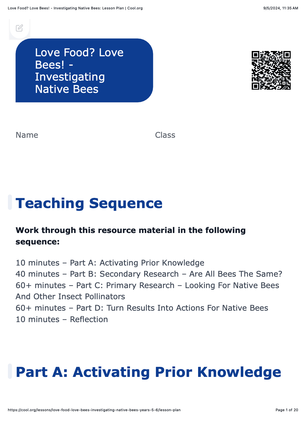 Sample Worksheet