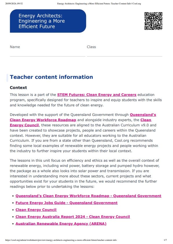 Sample Worksheet
