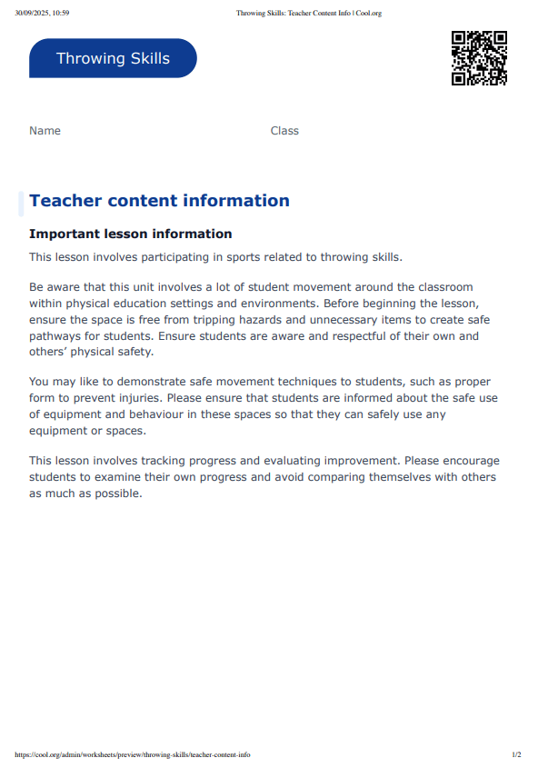 Sample Worksheet