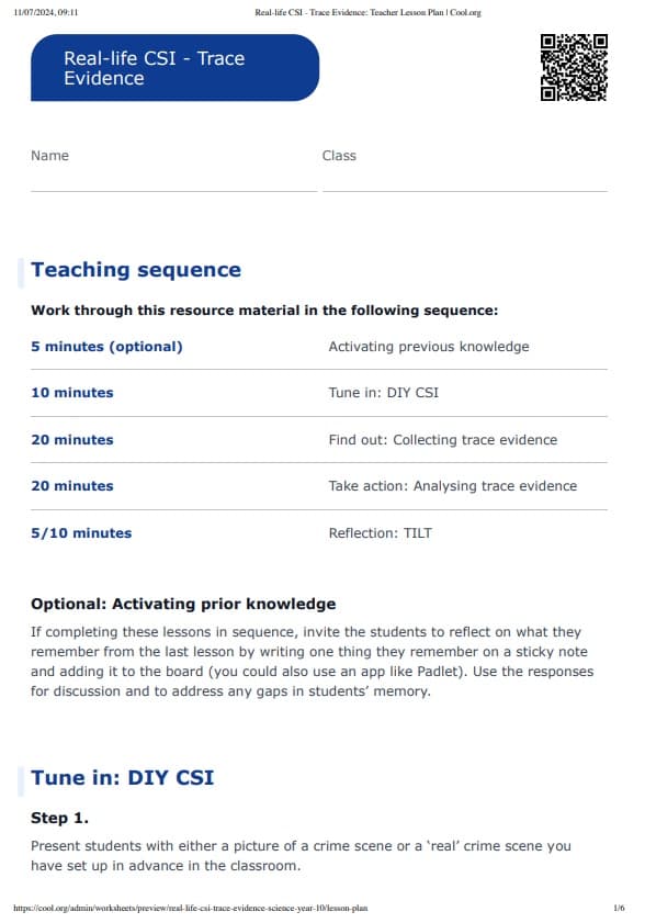 Sample Worksheet