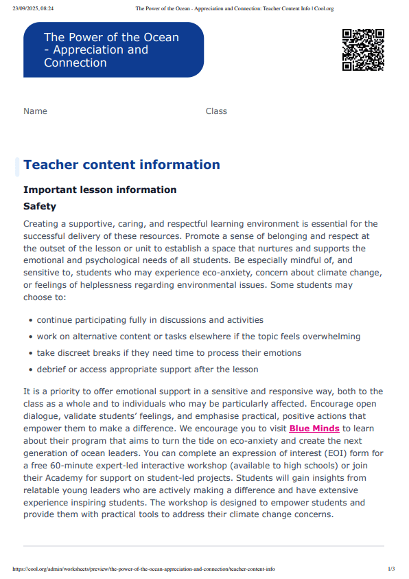 Sample Worksheet
