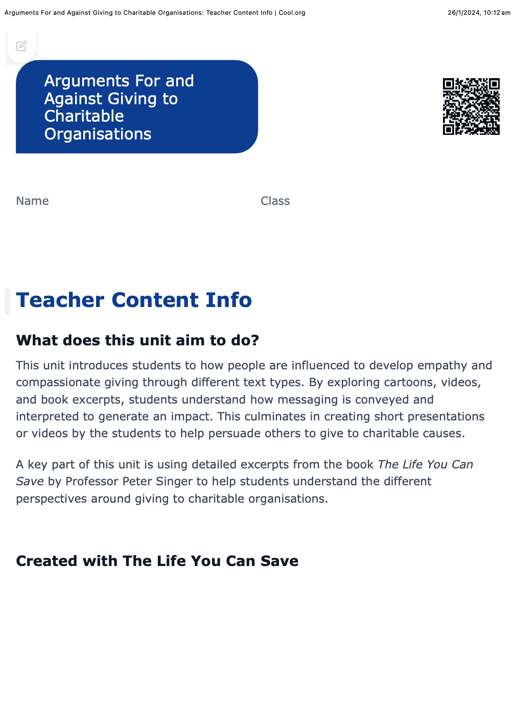 Sample Worksheet