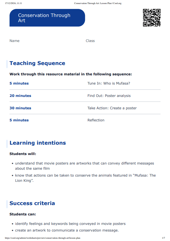 Sample Worksheet