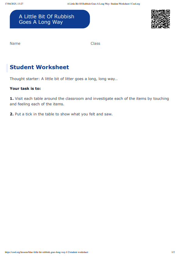 Sample Worksheet