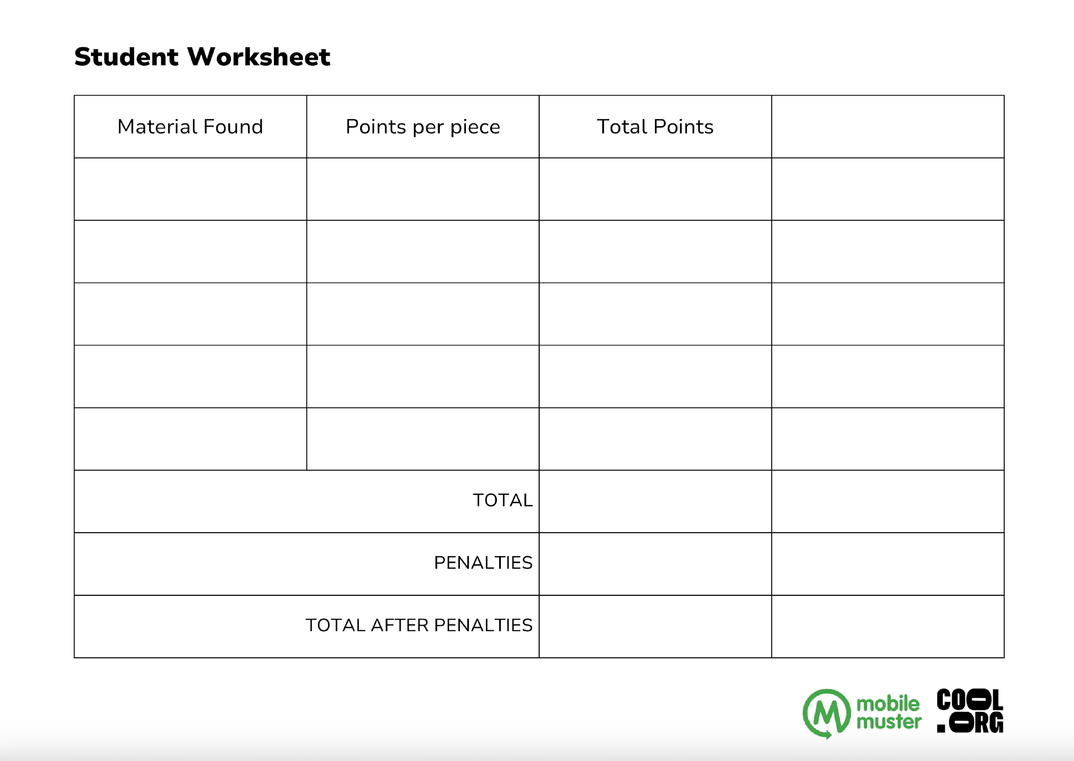 Sample Worksheet