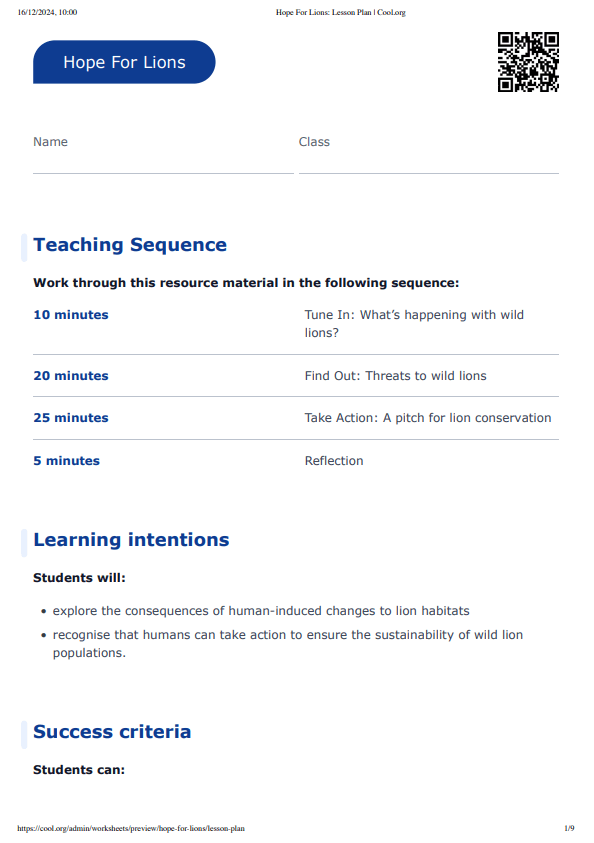 Sample Worksheet