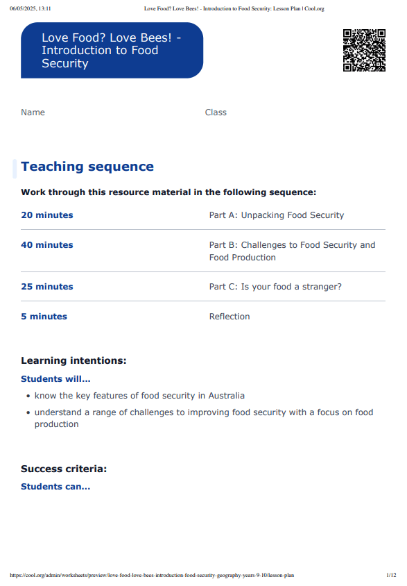 Sample Worksheet