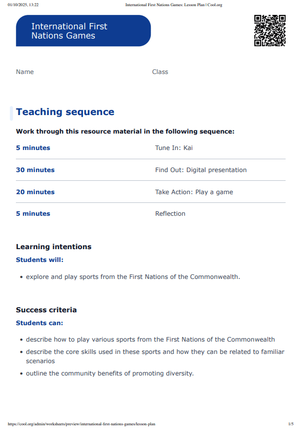 Sample Worksheet