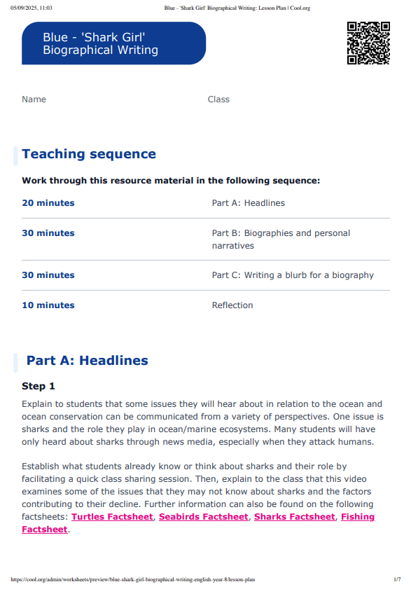 Sample Worksheet