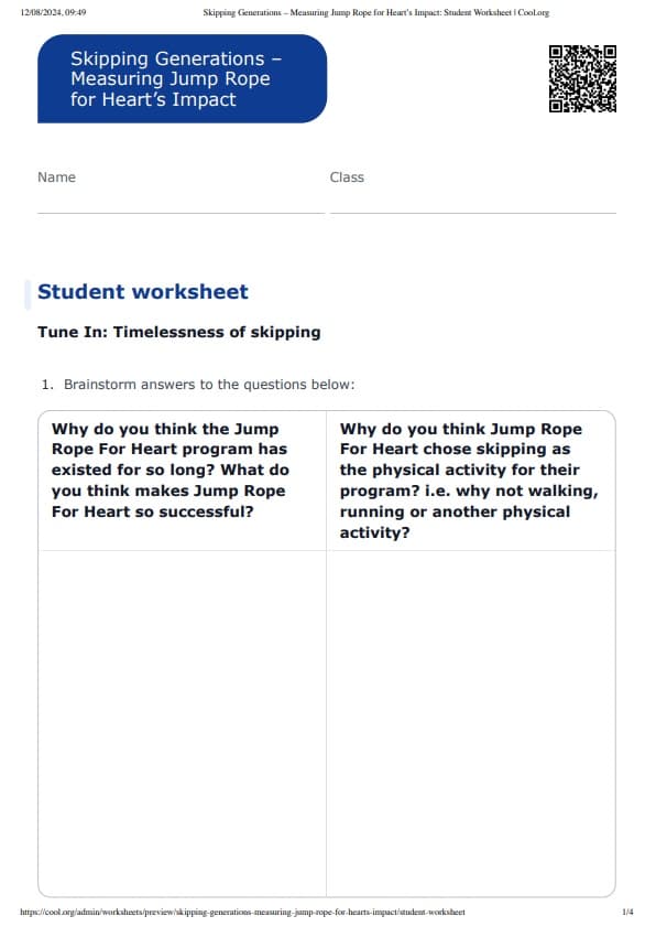 Sample Worksheet