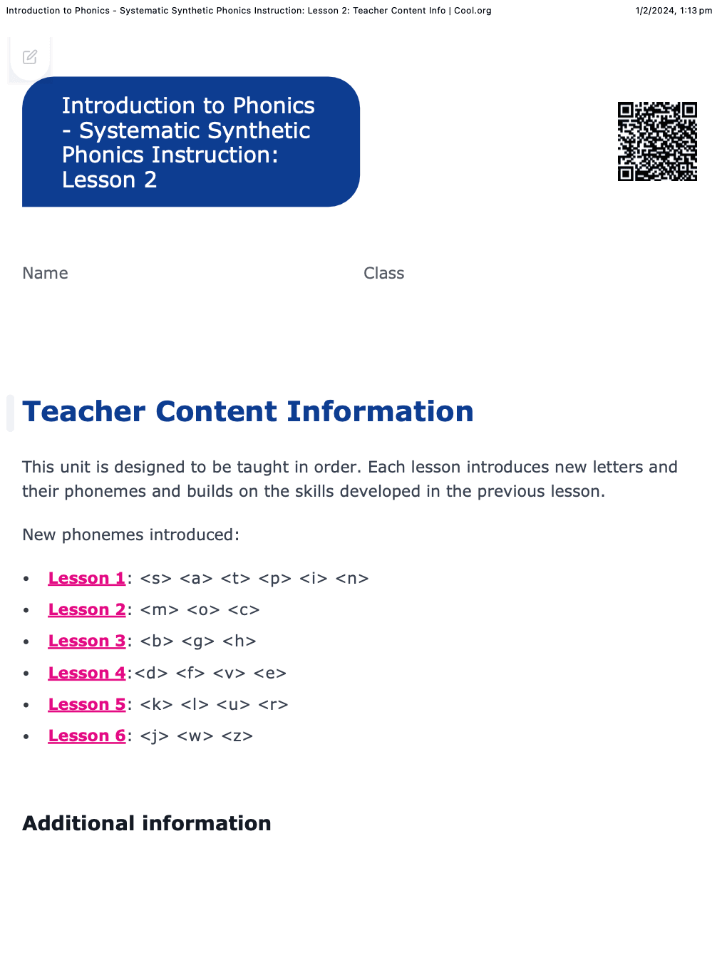 Sample Worksheet